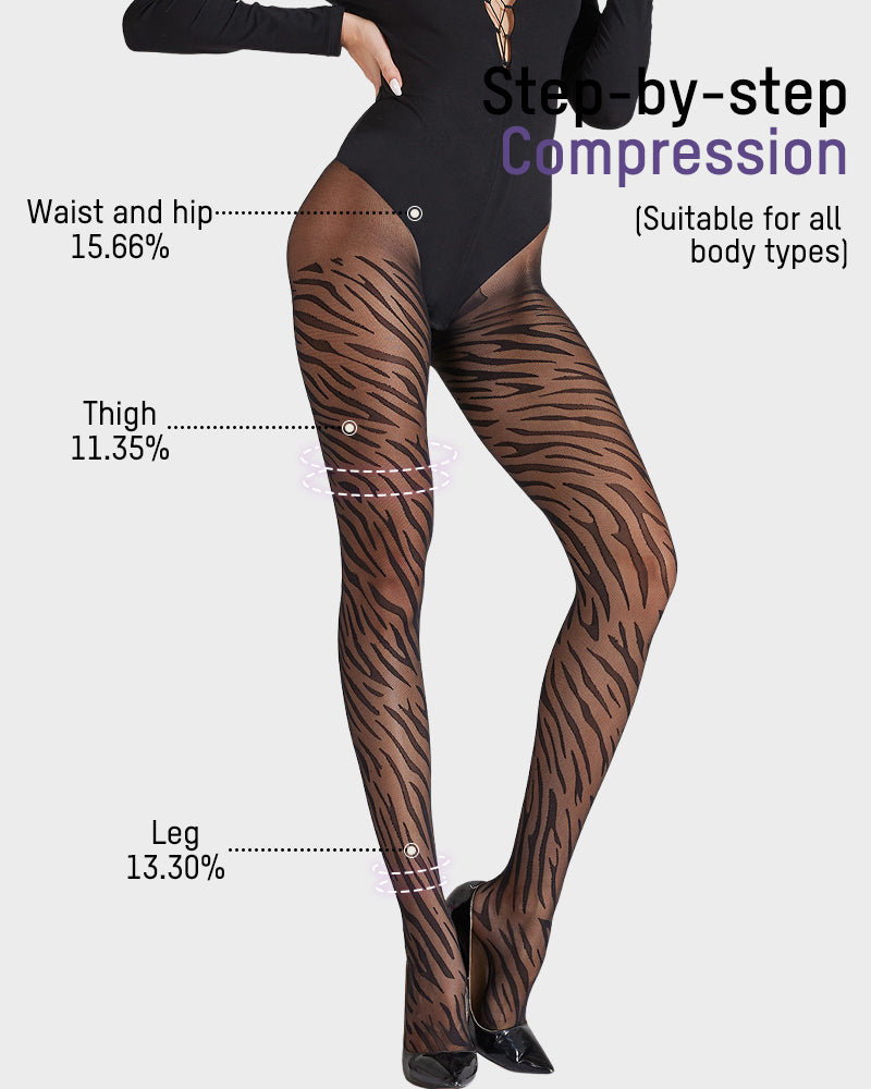 15D Sheer Zebra Pattern Pantyhose