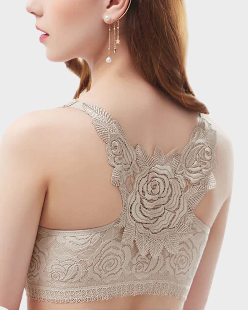 SheCurve® Rose Embroidery Front Closure Bra