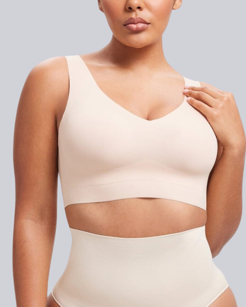 SheCurve®Wireless Back Smoothing V-Neck Tank Bra