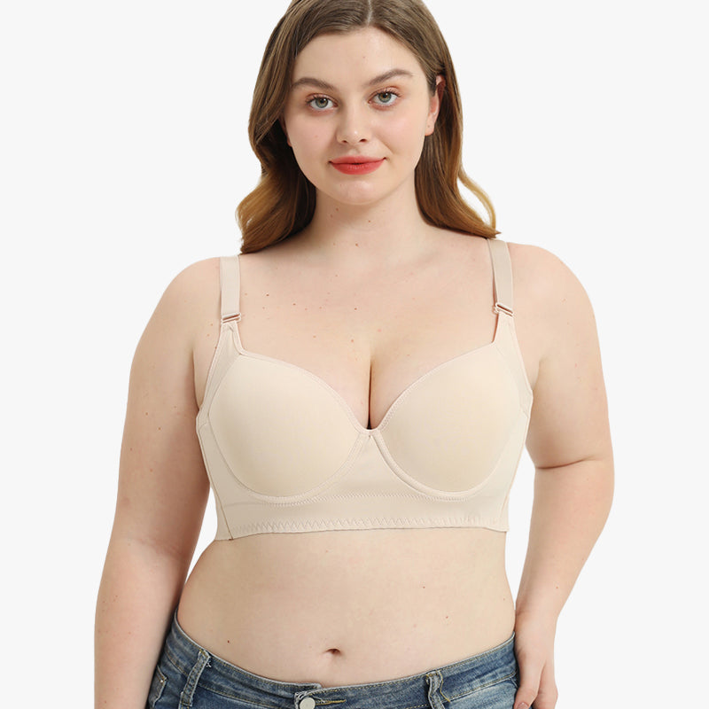 SheCurve®Full-Coverage Back Smoothing Bra-Brown+Beige (2 PACK）