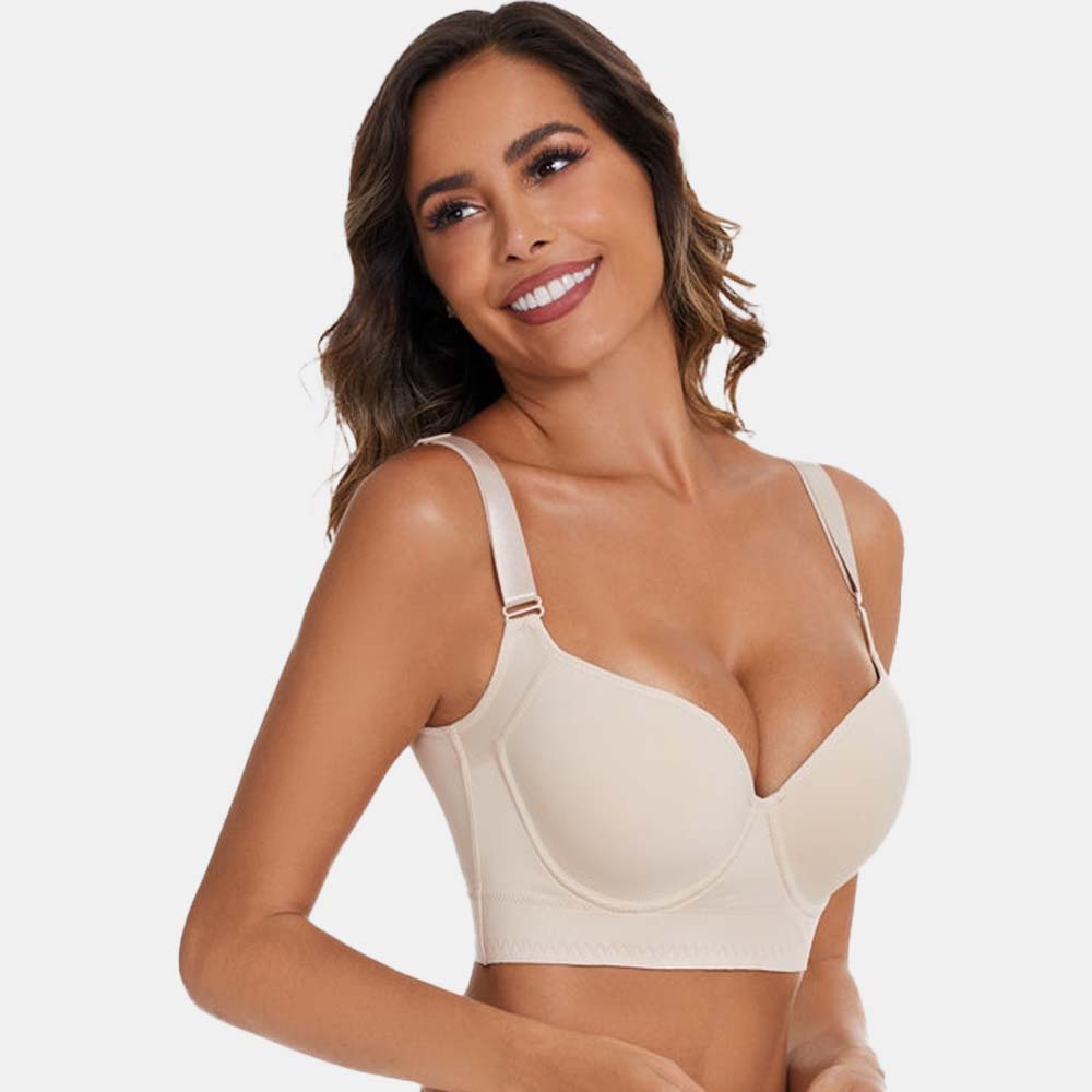 SheCurve® Full-Coverage Back Smoothing Bra-White