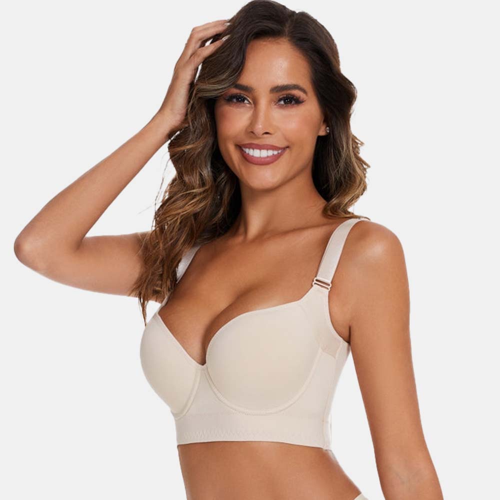 SheCurve® Full-Coverage Back Smoothing Bra-White