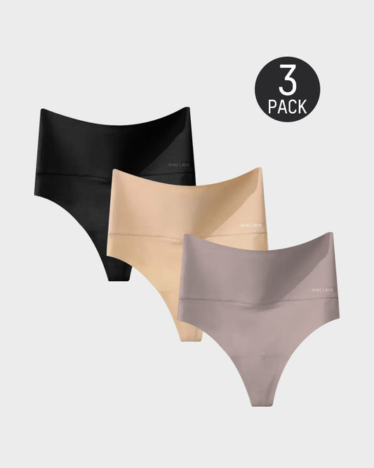 SheCurve® 3-Pack High-Rise Seamless Thong Panty