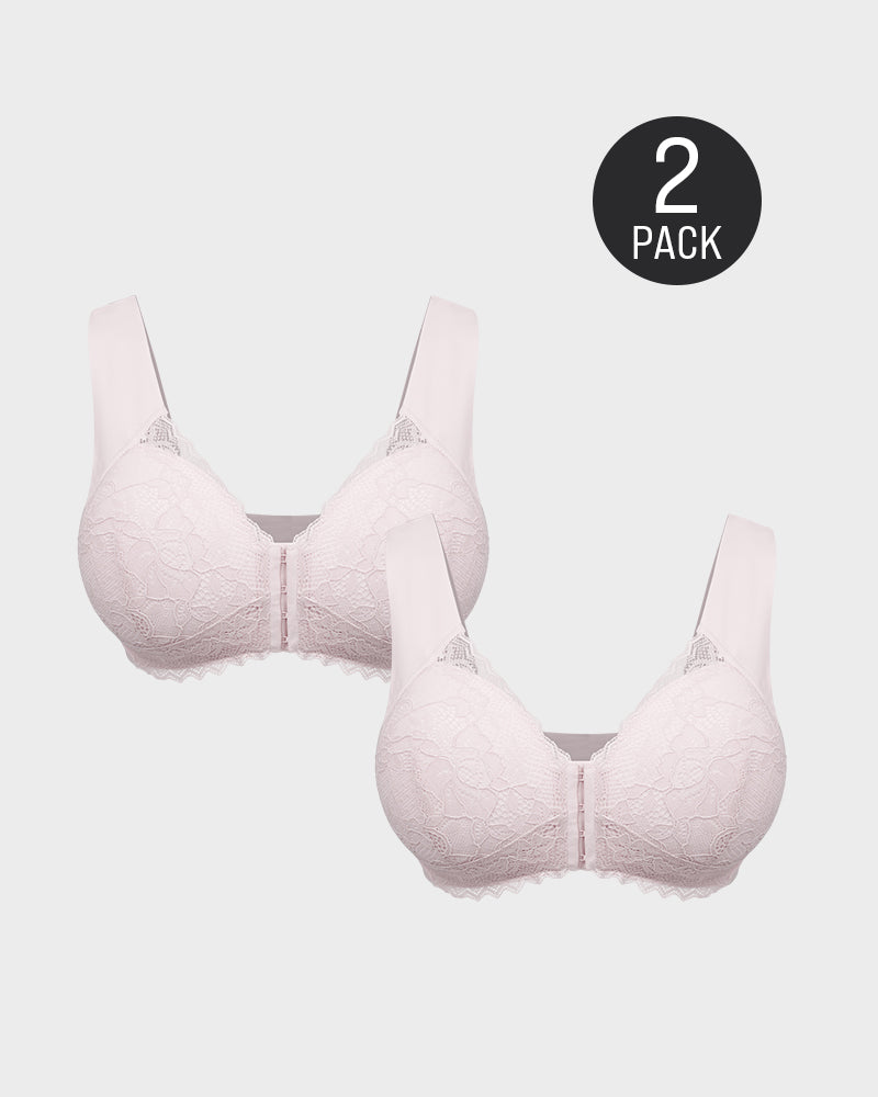 SheCurve®2024 Upgraded 5D Front Closure Wireless Bra - Pink (Buy 1 Get 1 Free)