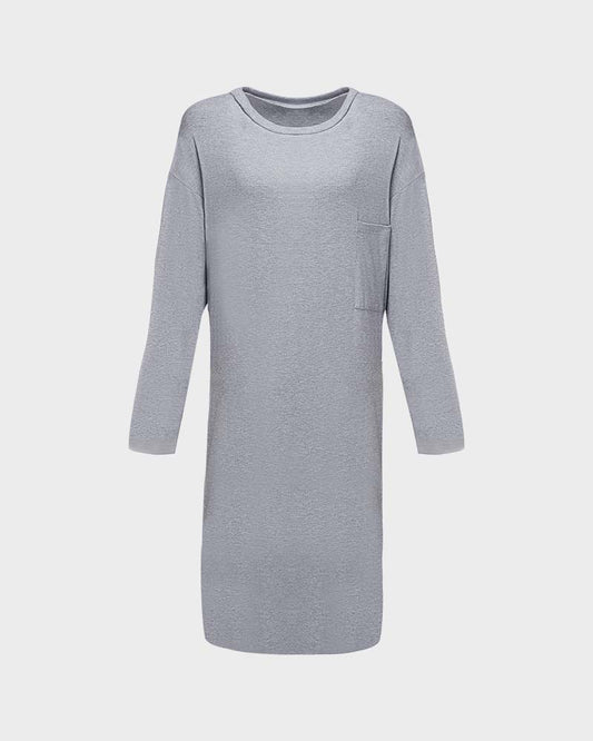 Modal Ribbed Cotton Lounge T-Shirt Midi Dress