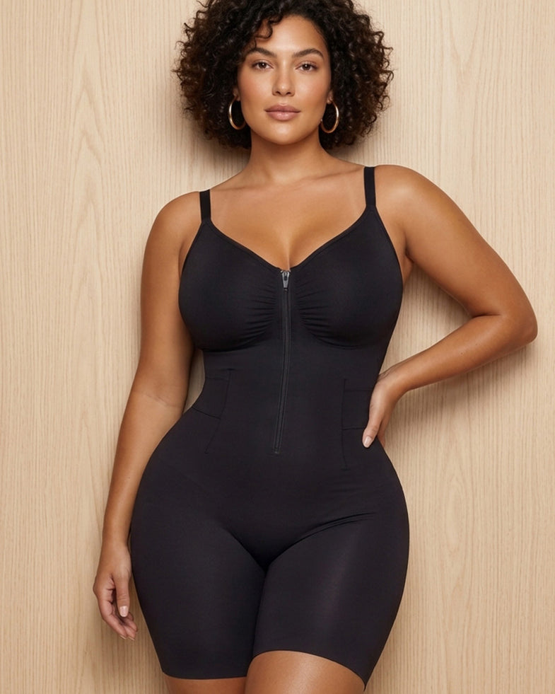 Riley wearing Shecurve front zip shapewear