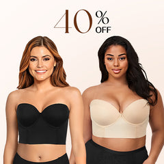SheCurve® The Low Back Strapless Bra-(BUY 1 GET 1 FREE)Black+Nude