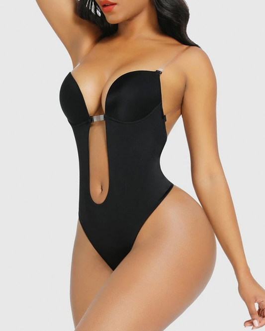 SheCurve® Strapless U Plunge Thong Bodysuit