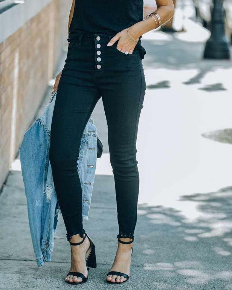 SheCurve® Black Breasted Skinny Jeans