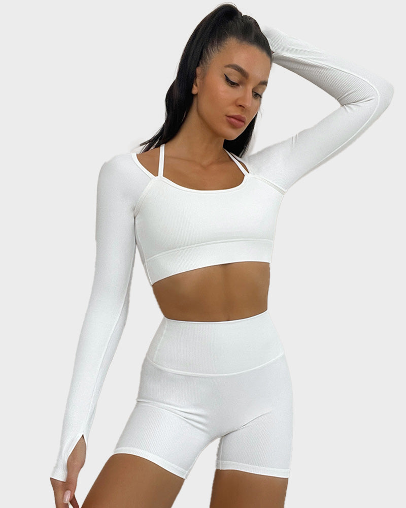 SheCurve®Ribbed Support Active Crop Top