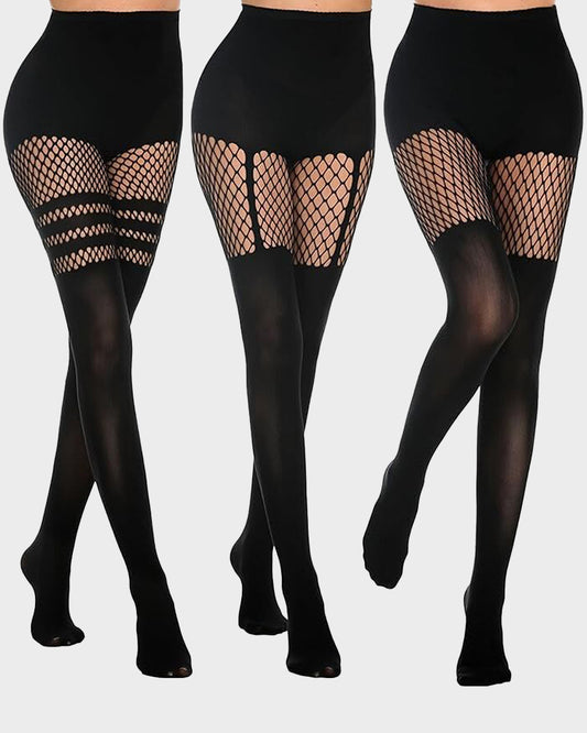 Mock Thigh High Stockings For Women Sexy Fishnet Tights Suspender Pantyhose