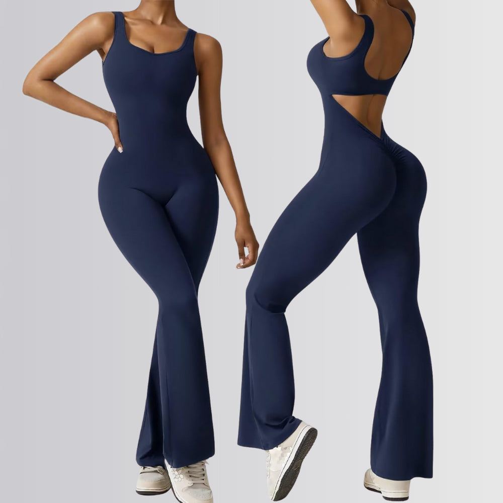 SheCurve® V-Back Flared Jumpsuit Jumpsuit