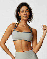 SheCurve®Ribbed Strappy Support Sports Bra