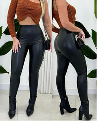 High Waist Faux Leather Leggings