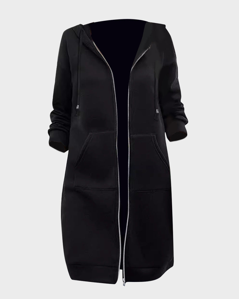 Relaxed Fit Hooded Longline Jacket