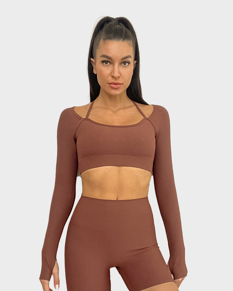 SheCurve®Ribbed Support Active Crop Top