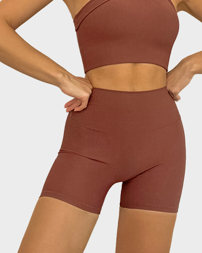 SheCurve®High Waist Ruched Butt Lifting Fitness Shorts