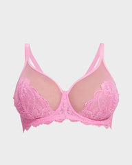 SheCurve® Full Coverage Lace Pink Minimizer Bra