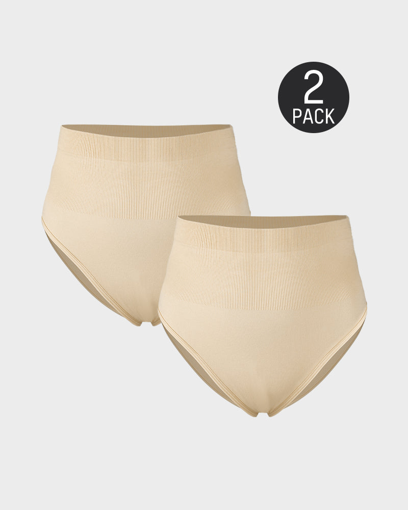 Mid-Waist Tummy Control Brief Panty (2 Pack)