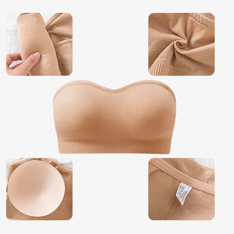 SheCurve® Non-Slip Bandeau Seamless Wireless Strapless Bra