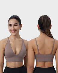Deep V Wireless Sports Bra (2 Pack)