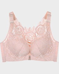 SheCurve® Rose Embroidery Front Closure Bra