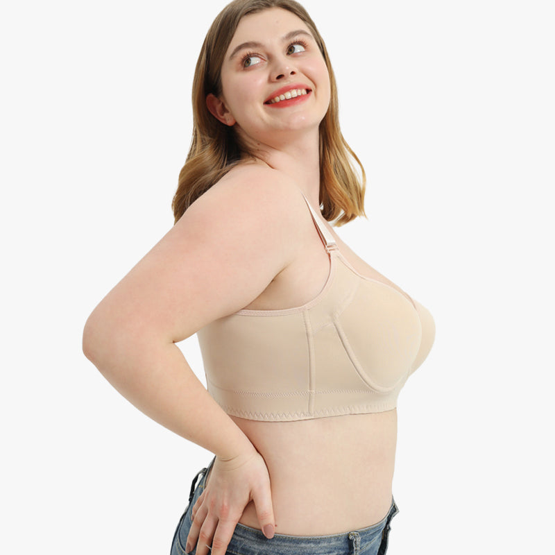 SheCurve®Full-Coverage Back Smoothing Bra-Brown+Beige (2 PACK）