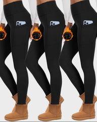 High Waist Warm Fleece Lined Fitness Leggings