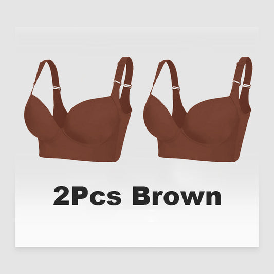 SheCurve®Full-Coverage Back Smoothing Bra-Brown (2 PACK)