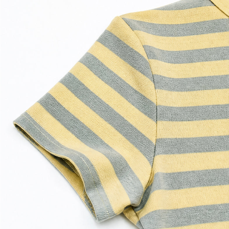 Striped crop top short sleeves
