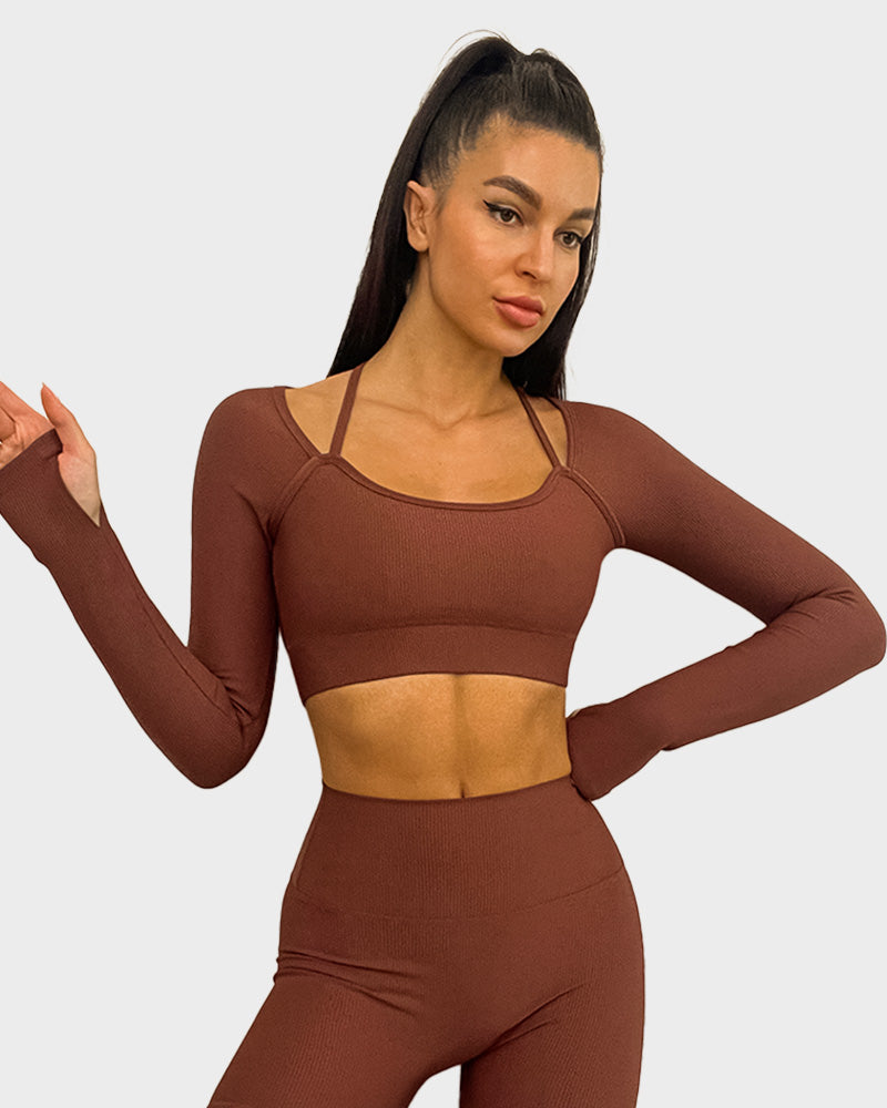 SheCurve®Ribbed Support Active Crop Top