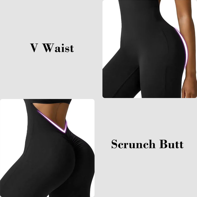 SheCurve® V-Back Flared Jumpsuit Jumpsuit