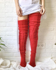 SheCurve®Warm Cable Knit Over-Knee Socks