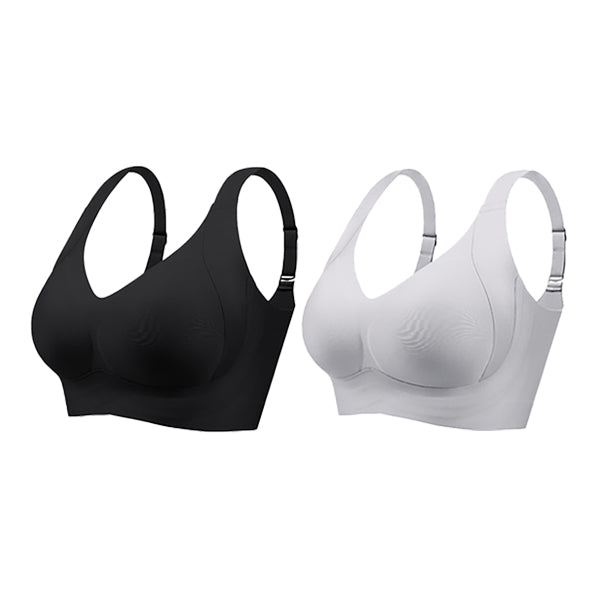 Shecurve®Enhanced w Support Adjustment Comfort Bra-Black+Grey