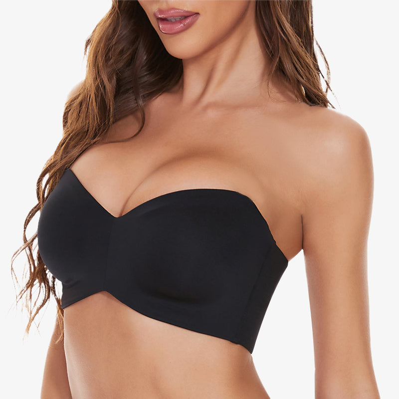 SheCurve® Full Support Non-Slip Convertible Bandeau Bra-Black