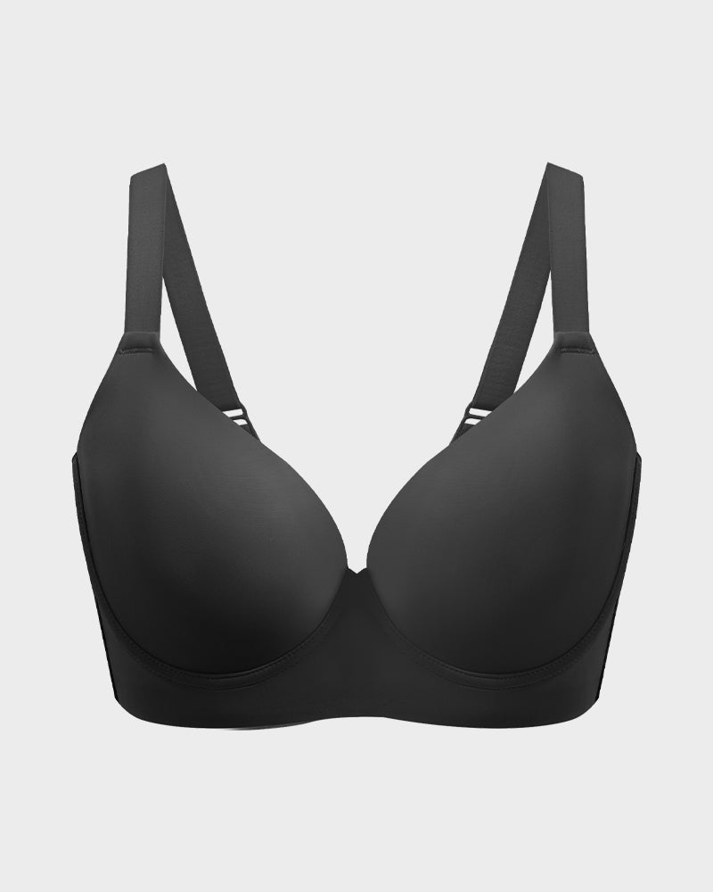 SheCurve®Back Smoothing Push-Up Plunge Bra - Black