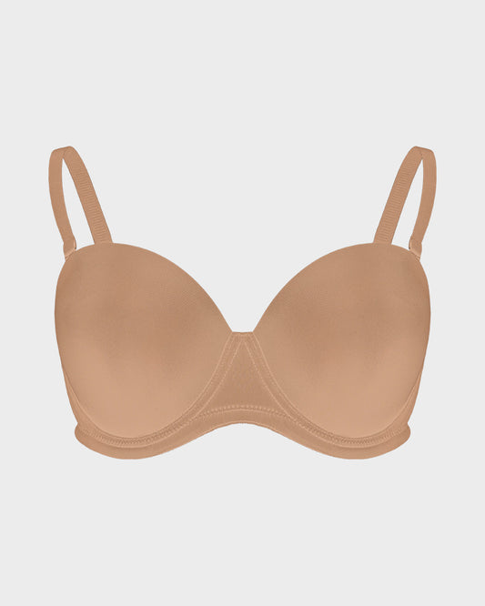 Versatile Molded Cup Underwire Bra with Removable Straps