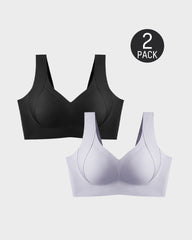 Shecurve®Enhanced w Support Adjustment Comfort Bra-Black+Grey