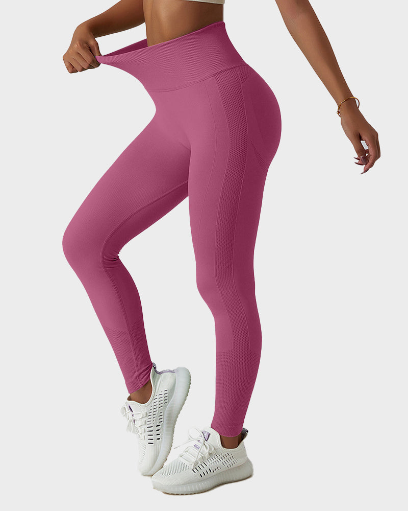 Seamless Knit Breathable Butt Lifting Fitness Leggings