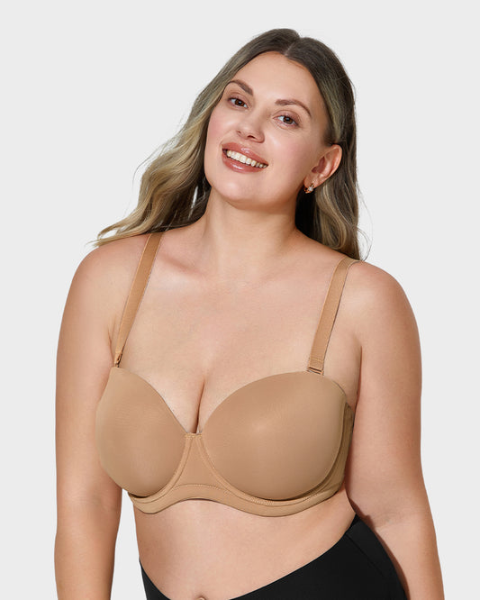 Versatile Molded Cup Underwire Bra with Removable Straps