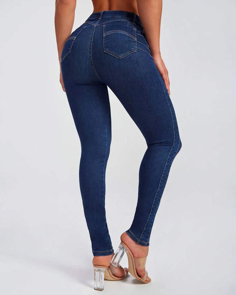 SheCurve® Slim Fit Pencil Pants Stretch High-rise Jeans