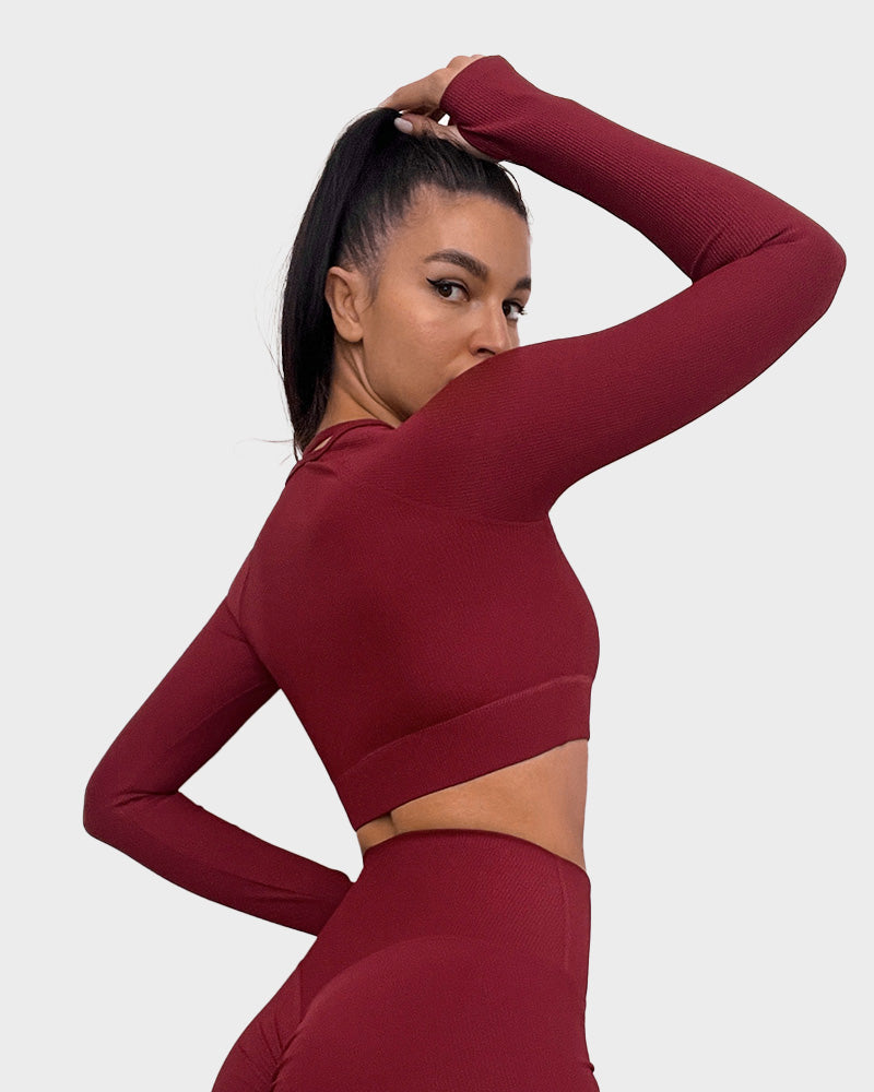 SheCurve®Ribbed Support Active Crop Top