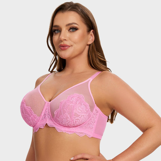 SheCurve®Full Coverage Lace Minimizer Bra - Mermaid-Pink