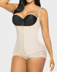 SheCurve® Lace Zipper Open Bust Shapewear