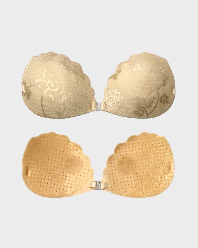 SheCurve® Lace Invisible Reusable Push Up Bra With Removable Straps