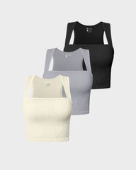 SheCurve® Basic Knit Crop Tank Tops