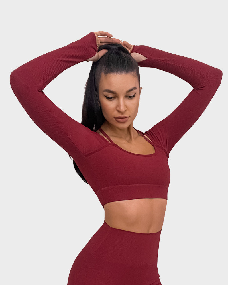 SheCurve®Ribbed Support Active Crop Top