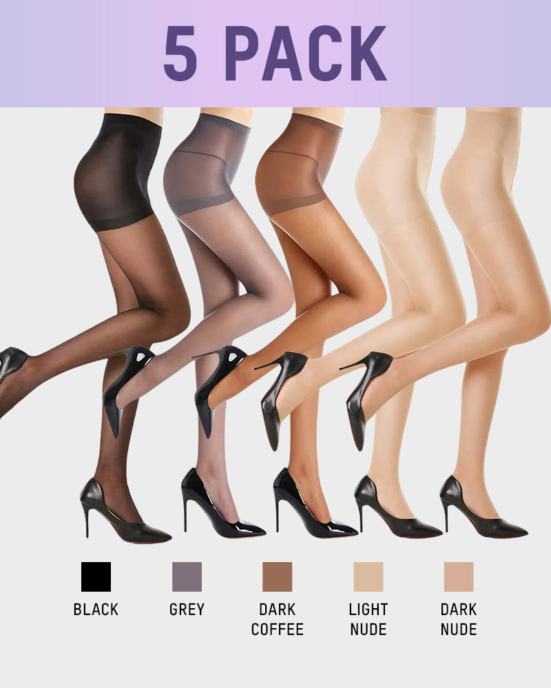 40D Run-Resistant Sheer Tights（5 Pack)