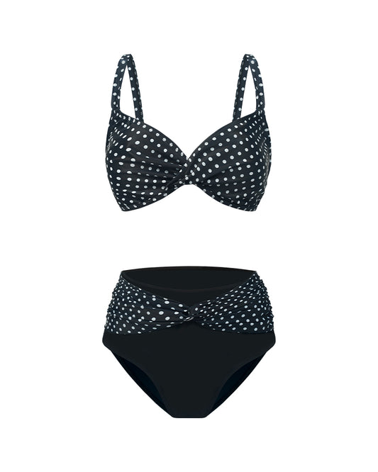 High-Waisted Polka Dot Bikini Set