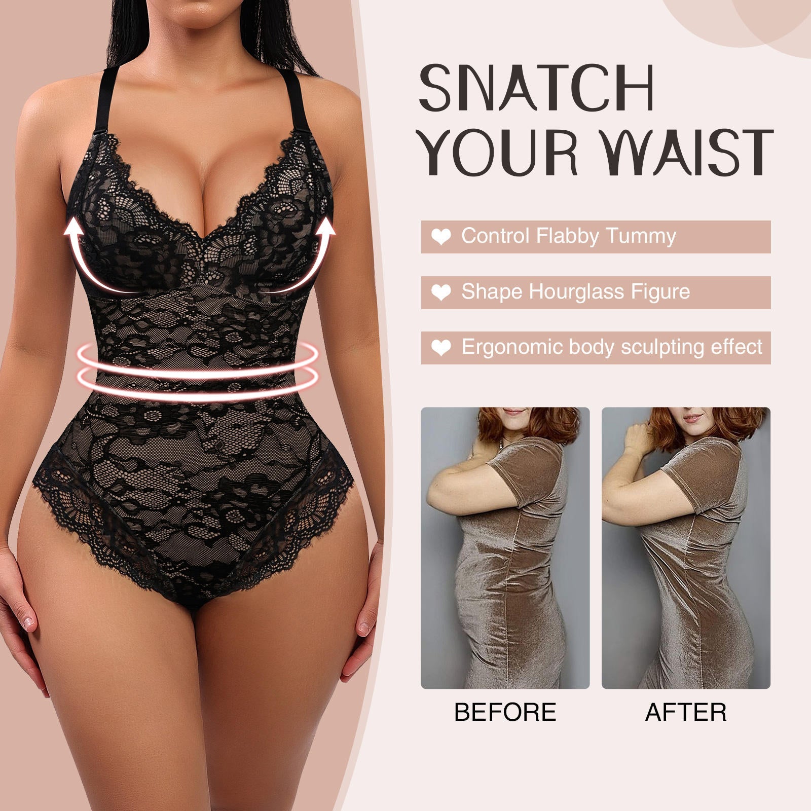 SheCurve® Plus Size Sexy Lace Bodysuits